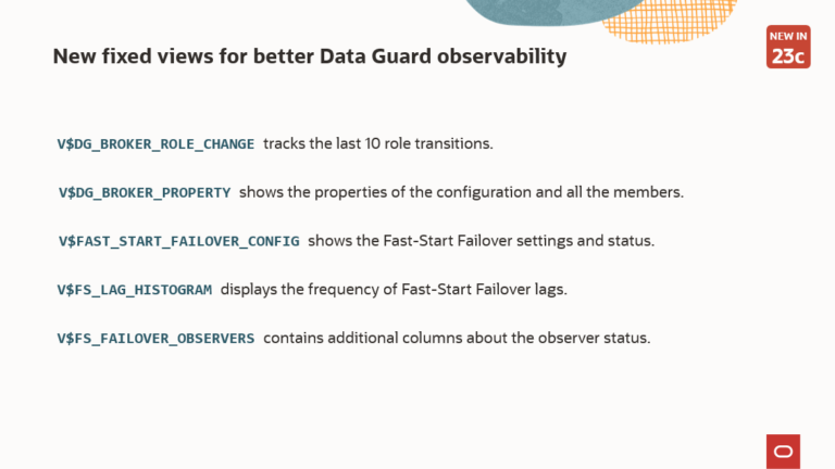 New views in Oracle Data Guard 23c - DBA survival BLOG